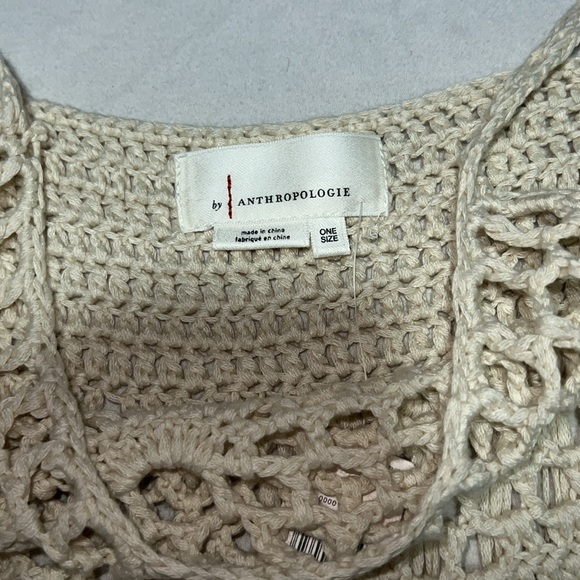 Anthropologie Cream Crochet Crop with Fringe O/S NWT - Picture 5 of 9